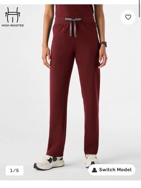 Figs Kade cargo scrubs  in Burgundy